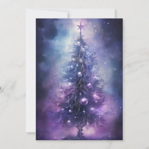 Tarjetas inusuales de Navidades púrpura