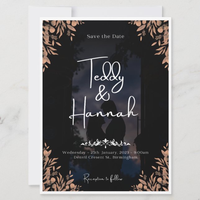 Tarjetas invitativas de boda asombrosas (Anverso)