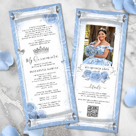 Tarjetas invitativas Light Blue Silver Birthday Sc