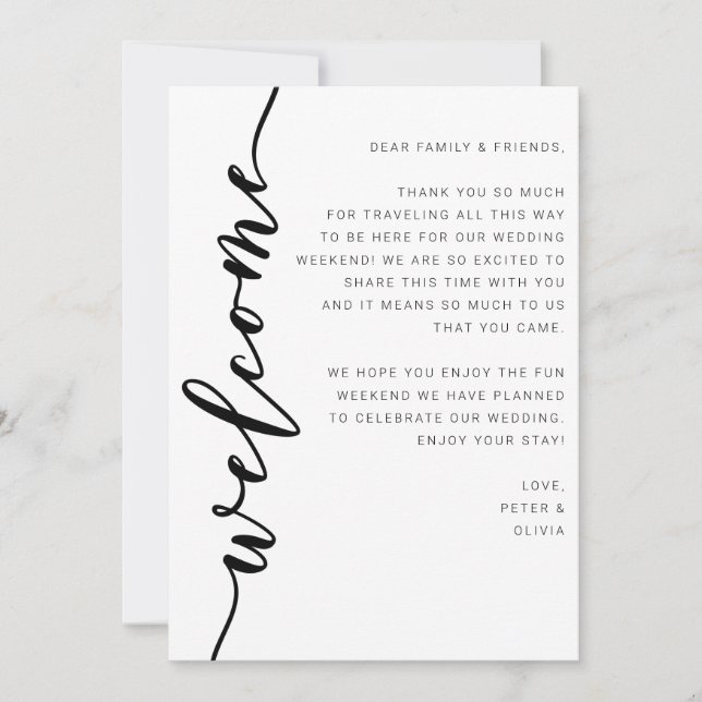 Tarjetas Itinerarias de fin de semana de bienvenid (Anverso)