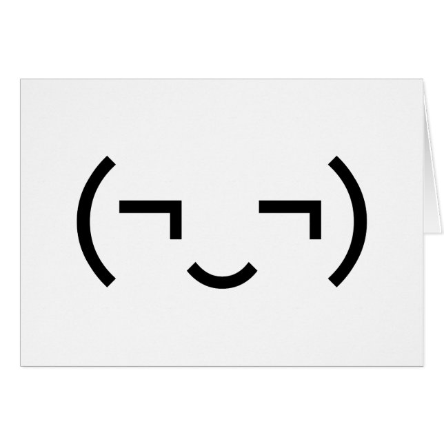 Tarjetas Kaomoji Japonesas Smug Emoticon (‿) (Anverso (Horizontal))