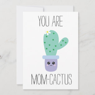 Tarjetas Kawaii Cactus Funny Día de la Madre