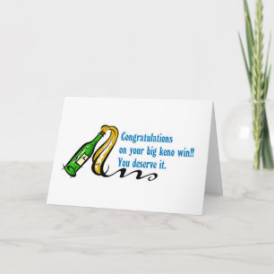 Tarjetas Keno: Felicitaciones por tu gran victoria