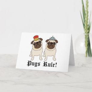 Tarjetas King y Queen Pug (en blanco)