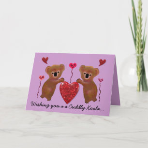 Tarjetas Koala Valentine Hearts