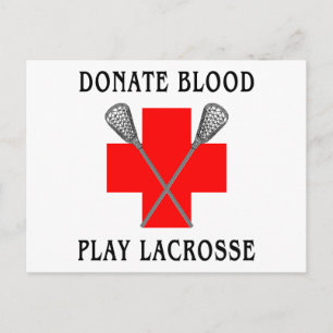 Tarjetas Lacrosse de juego sanguíneo donado