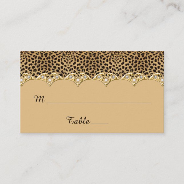 Tarjetas Leopard Print Gold y Diamonds Place (Anverso)
