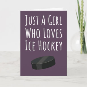 Tarjetas Lindas de Hockey sobre Hielo Rosadas para