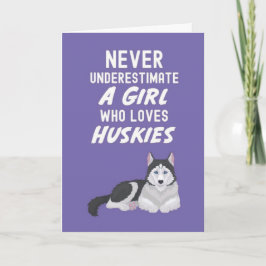 Tarjetas Lindas de Husky Rosa para Niñas Bebés Per