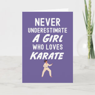 Tarjetas Lindas de Karate Rosa para Bebés Niñas Ju