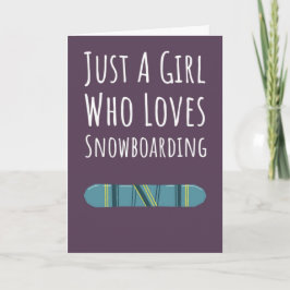 Tarjetas Lindas de Snowboarder Rosa para Chicas De