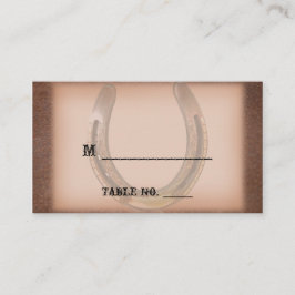 Tarjetas Lucky Horseshoe Brown Leather Boda Place
