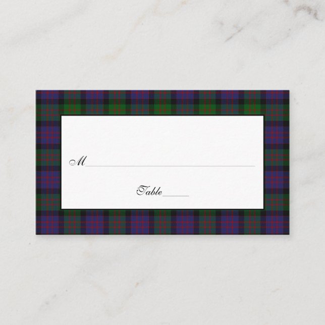 Tarjetas MacDonald Tartan Boda Place (Anverso)