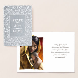 Tarjetas Madonna y Child Luxury Real Relieve metal