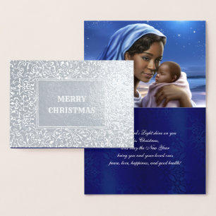 Tarjetas Madonna y Child Luxury Real Relieve metal