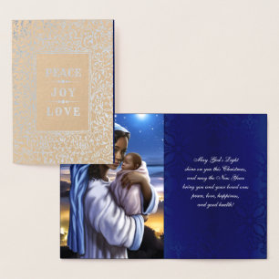 Tarjetas Madonna y Child Luxury Real Relieve metal
