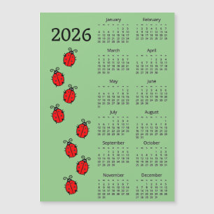 Tarjetas Magnéticas Calendario 2026 Mariquitas