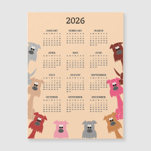 Tarjetas Magnéticas Calendario 2026 Perros Colorid