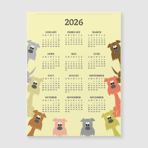 Tarjetas Magnéticas Calendario 2026 Perros Colorid