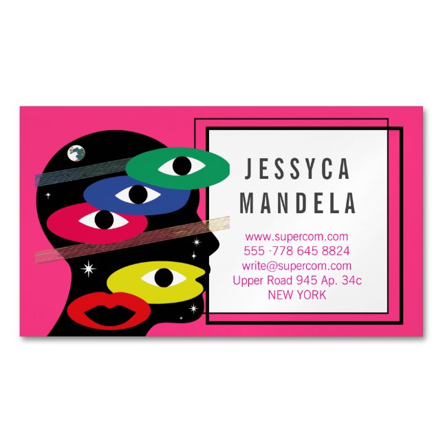 Tarjetas Magnéticas de Psicólogo Moderno (Anverso)