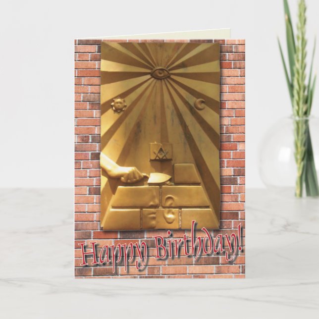 Tarjetas masónicas de felicitación plegadas de cum (Anverso)