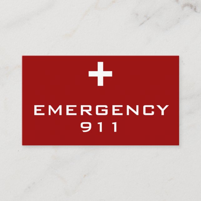 Tarjetas médicas de la emergencia de la (Anverso)