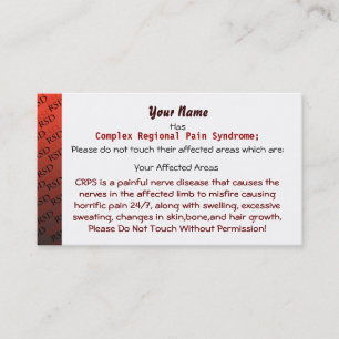 Tarjetas médicas de RSD/CRPS