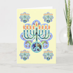 Tarjetas Menorah Earth Peace
