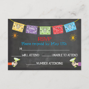 Tarjetas mexicanas de RSVP de la fiesta