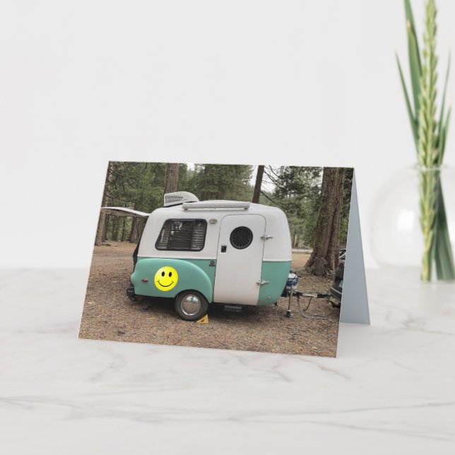 tarjetas MINI CAMPER TRAILER FELIZ CUMPLEAÑOS (Anverso)