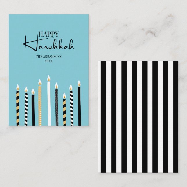 Tarjetas Mini Nota de vacaciones de Velas de Hanuk (Anverso / Reverso)