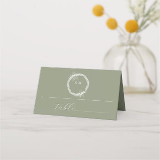 Tarjetas minimalistas Boho Sage Green boda Place