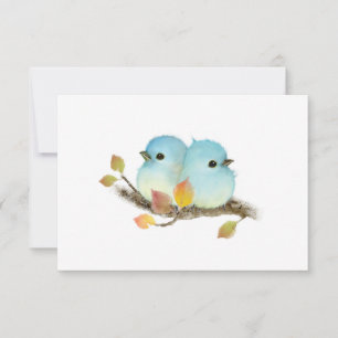 Tarjetas Minimalistas de Aves Silvestres Azules