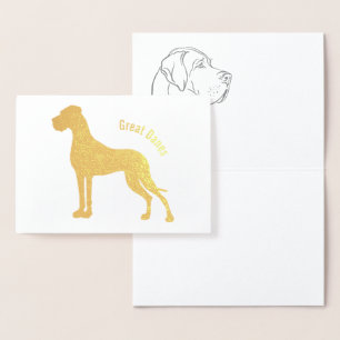 Tarjetas minimalistas de Grandes Daneses de papel 