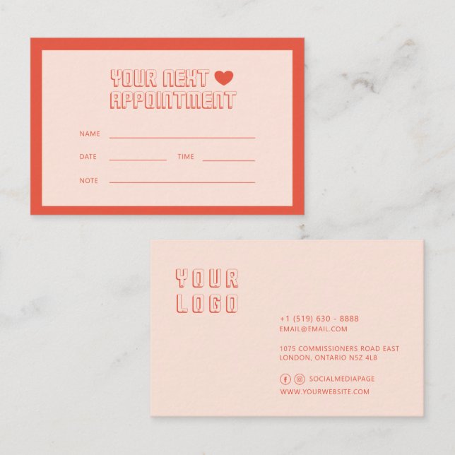 Tarjetas Minimalistas modernas y simples para cita (Anverso / Reverso)