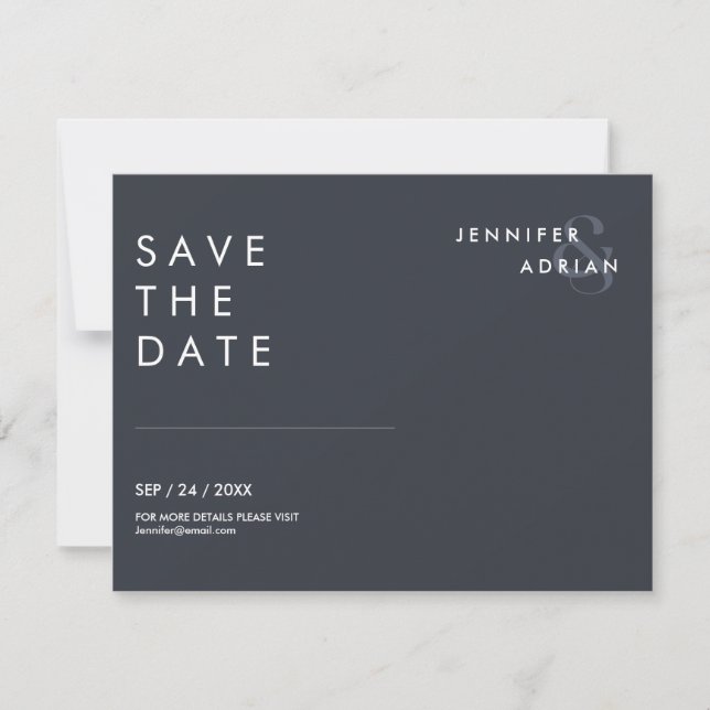 Tarjetas Mínimas de Ahorro de Fecha de Boda (Anverso)