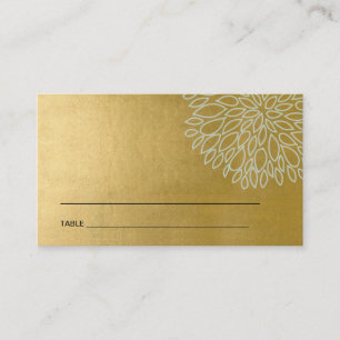 TARJETAS MITZVAH PLACE DE BAR FLORAL DE GOLD DAHLI