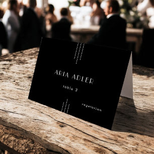 Tarjetas modernas Art Deco Black Boda Place / CADA