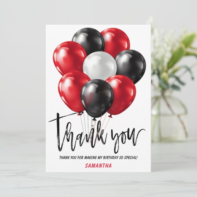 Tarjetas modernas de agradecimiento de cumpleaños  (Anverso de pie)
