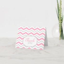 Tarjetas modernas de agradecimiento gris y rosa co