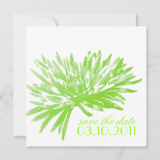 Tarjetas modernas de fecha de salvación floral (Anverso)