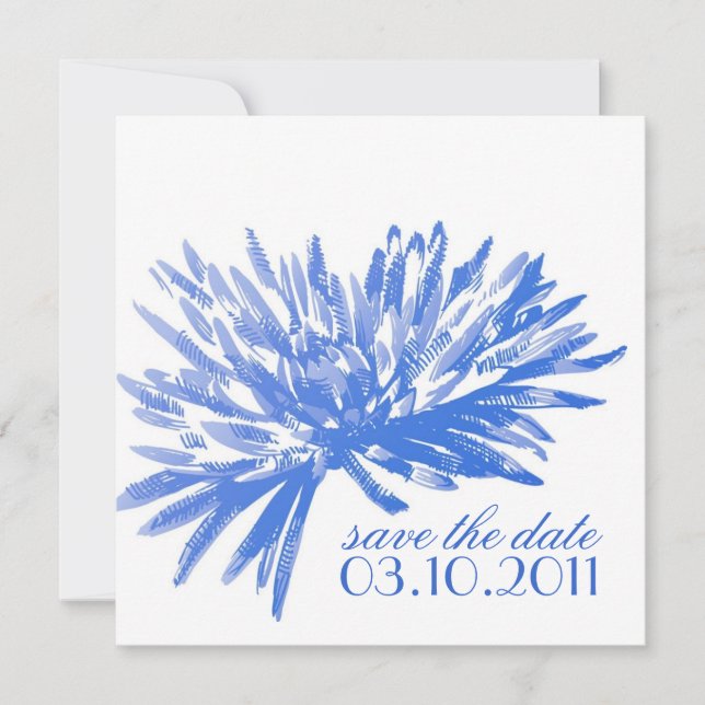 Tarjetas modernas de flores para salvar la fecha (Anverso)