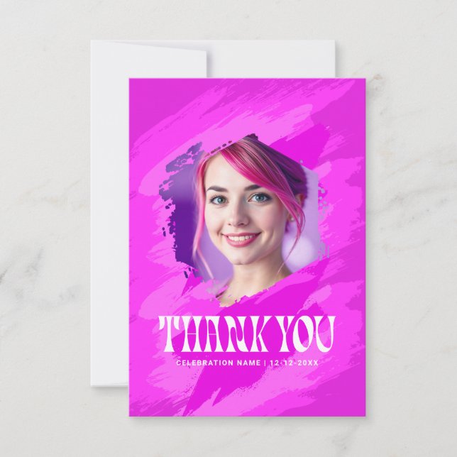 Tarjetas modernas de foto de agradecimiento | Pint (Anverso)