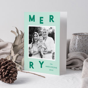 Tarjetas modernas de letras alegres menta y verde