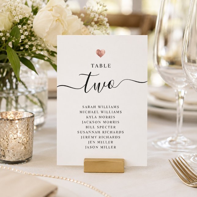 Tarjetas modernas de número de mesa de boda en oro (Subido por el creador)