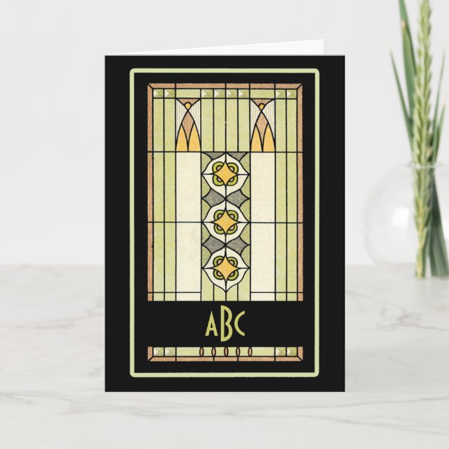 Tarjetas monogramables Art Deco (Anverso)