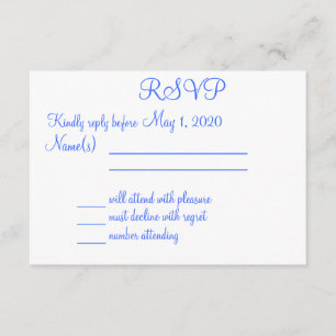Tarjetas Monogrammed Blue Beach Wedding RSVP