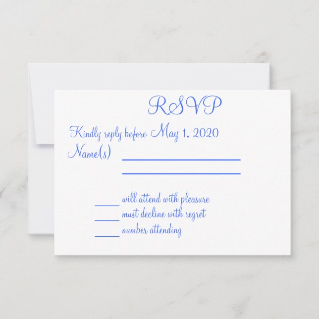 Tarjetas Monogrammed Blue Beach Wedding RSVP (Anverso)
