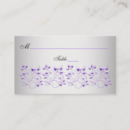 Tarjetas moradas, negras y plateadas para lugares 