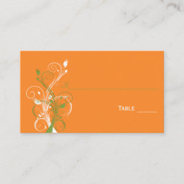 Tarjetas naranja, verde y floral blanca